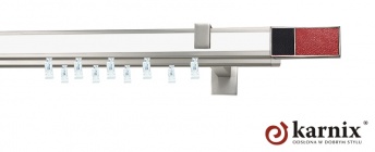 Karnisz Apartamentowy AVENO 31x13/31x13mm Croco R/B Chrom mat - biały