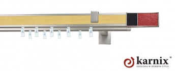 Karnisz Apartamentowy AVENO 31x13/31x13mm Croco R/B Chrom mat - buk