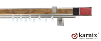 Karnisz Apartamentowy AVENO 31x13/31x13mm Croco R/B Chrom mat - dąb