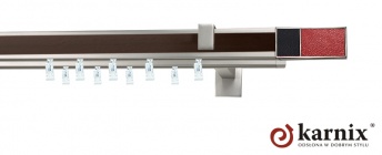 Karnisz Apartamentowy AVENO 31x13/31x13mm Croco R/B Chrom mat - wenge