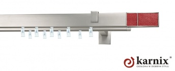 Karnisz Apartamentowy AVENO 31x13/31x13mm Croco Red Chrom mat