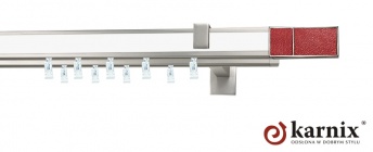 Karnisz Apartamentowy AVENO 31x13/31x13mm Croco Red Chrom mat - biały