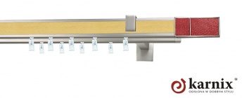 Karnisz Apartamentowy AVENO 31x13/31x13mm Croco Red Chrom mat - buk