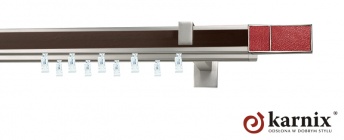 Karnisz Apartamentowy AVENO 31x13/31x13mm Croco Red Chrom mat - wenge