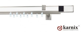 Karnisz Apartamentowy AVENO 31x13/31x13mm Croco W/B Chrom mat - biały