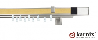 Karnisz Apartamentowy AVENO 31x13/31x13mm Croco W/B Chrom mat - buk