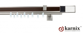Karnisz Apartamentowy AVENO 31x13/31x13mm Croco W/B Chrom mat - wenge
