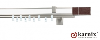 Karnisz Apartamentowy AVENO 31x13/31x13mm Croco Wenge Chrom mat - biały