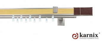 Karnisz Apartamentowy AVENO 31x13/31x13mm Croco Wenge Chrom mat - buk