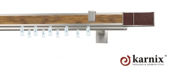 Karnisz Apartamentowy AVENO 31x13/31x13mm Croco Wenge Chrom mat - dąb