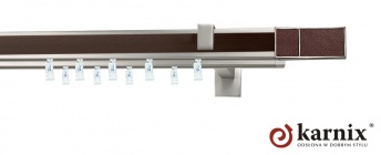 Karnisz Apartamentowy AVENO 31x13/31x13mm Croco Wenge Chrom mat - wenge