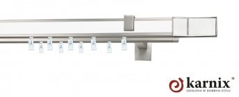 Karnisz Apartamentowy AVENO 31x13/31x13mm Croco White Chrom mat - biały