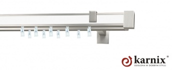 Karnisz Apartamentowy AVENO 31x13/31x13mm Loreto Chrom mat - biały