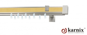 Karnisz Apartamentowy AVENO 31x13/31x13mm Loreto Chrom mat - buk