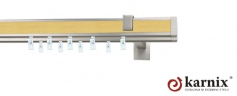 Karnisz Apartamentowy AVENO 31x13/31x13mm Malibu Chrom mat - buk