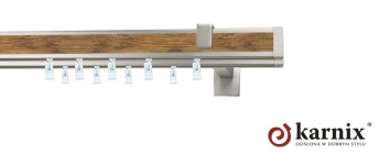 Karnisz Apartamentowy AVENO 31x13/31x13mm Malibu Chrom mat - dąb