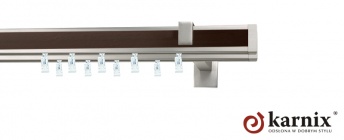 Karnisz Apartamentowy AVENO 31x13/31x13mm Malibu Chrom mat - wenge