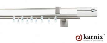 Karnisz Apartamentowy AVENO 31x13/31x13mm Siso Crystal Chrom mat - biały