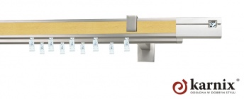 Karnisz Apartamentowy AVENO 31x13/31x13mm Siso Crystal Chrom mat - buk