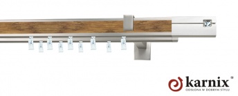 Karnisz Apartamentowy AVENO 31x13/31x13mm Siso Crystal Chrom mat - dąb