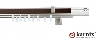 Karnisz Apartamentowy AVENO 31x13/31x13mm Siso Crystal Chrom mat - wenge