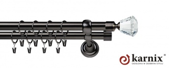 Karnisze Metalowe Rzymskie 19/19mm Clarex Crystal antracyt