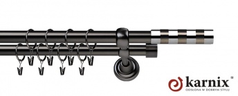 Karnisze Metalowe Rzymskie 19/19mm Etiuda antracyt