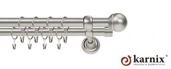 Karnisze Metalowe Rzymskie 19/19mm Gałka Max chrom mat