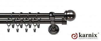 Karnisze Metalowe Rzymskie 19/19mm Gałka Max antracyt