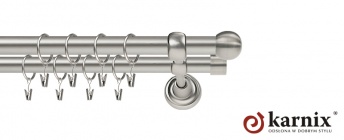 Karnisze Metalowe Rzymskie 19/19mm Kula chrom mat