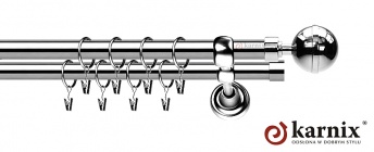 Karnisze Metalowe Rzymskie 19/19mm Kula Elegant INOX