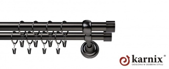 Karnisze Metalowe Rzymskie 19/19mm Luna antracyt