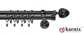 Karnisze Metalowe Rzymskie 19/19mm Milano antracyt