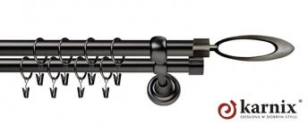 Karnisze Metalowe Rzymskie 19/19mm Mirella antracyt