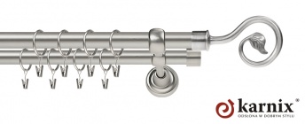 Karnisze Metalowe Rzymskie 19/19mm Spiralka chrom mat