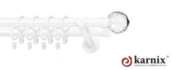 Karnisz nowoczesny NEO 19/19mm Beluna Crystal biały