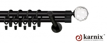 Karnisz nowoczesny NEO 19/19mm Beluna Crystal czarny