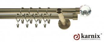 Karnisz nowoczesny NEO 19/19mm Beluna Crystal antyk mosiądz