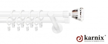 Karnisz nowoczesny NEO 19/19mm Clarex Crystal biały