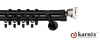 Karnisz nowoczesny NEO 19/19mm Clarex Crystal czarny