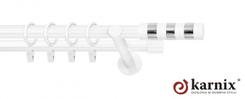 Karnisz nowoczesny NEO 19/19mm Etiuda biały