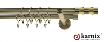 Karnisz nowoczesny NEO 19/19mm Fresno antyk mosiądz