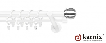 Karnisz nowoczesny NEO 19/19mm Gałka Max biały