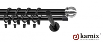 Karnisz nowoczesny NEO 19/19mm Gałka Max czarny