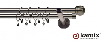 Karnisz nowoczesny NEO 19/19mm Gałka Max antracyt