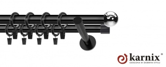 Karnisz nowoczesny NEO 19/19mm Kula czarny