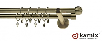 Karnisz nowoczesny NEO 19/19mm Kula antyk mosiądz