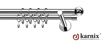 Karnisz nowoczesny NEO 19/19mm Kula INOX