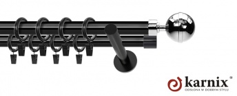 Karnisz nowoczesny NEO 19/19mm Kula Elegant czarny