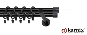 Karnisz nowoczesny NEO 19/19mm Luna czarny